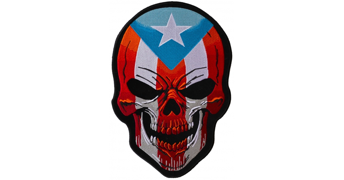 Puerto Rican Skull Large Back Patch Skull Patches Thecheapplace