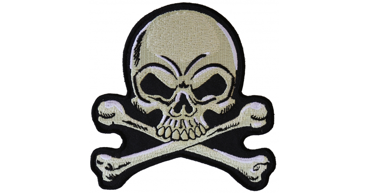 Skull and Crossbones Patch, Biker Skull Patches by Ivamis Patches