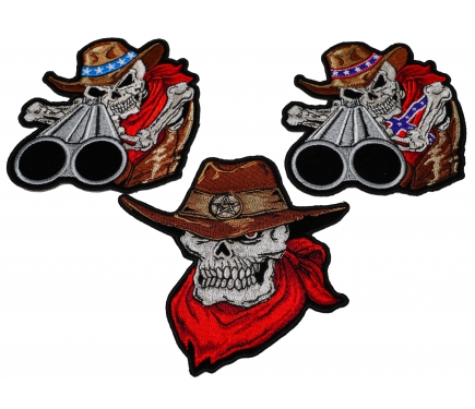 Set of 3 Cowboy Skull Patches by Ivamis Patches