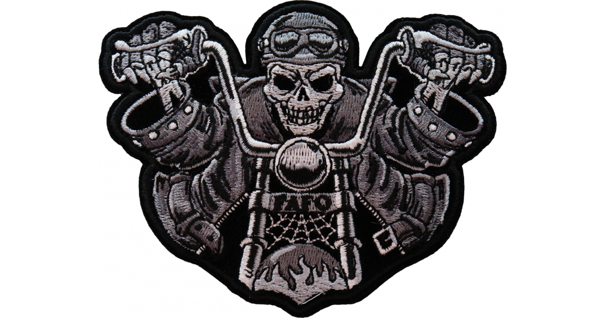 FAFO Skeleton Rider on Motorcycle Patch, Biker Skull Patches by Ivamis ...