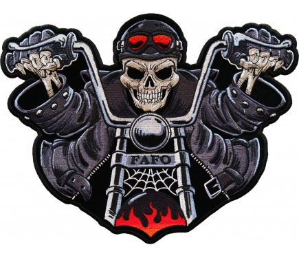 Skeleton Rider FAFO Patch, Large Skull Patches for Biker Jackets