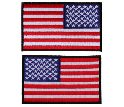 US Flag Patch With Black Borders - 3 Inch Embroidered