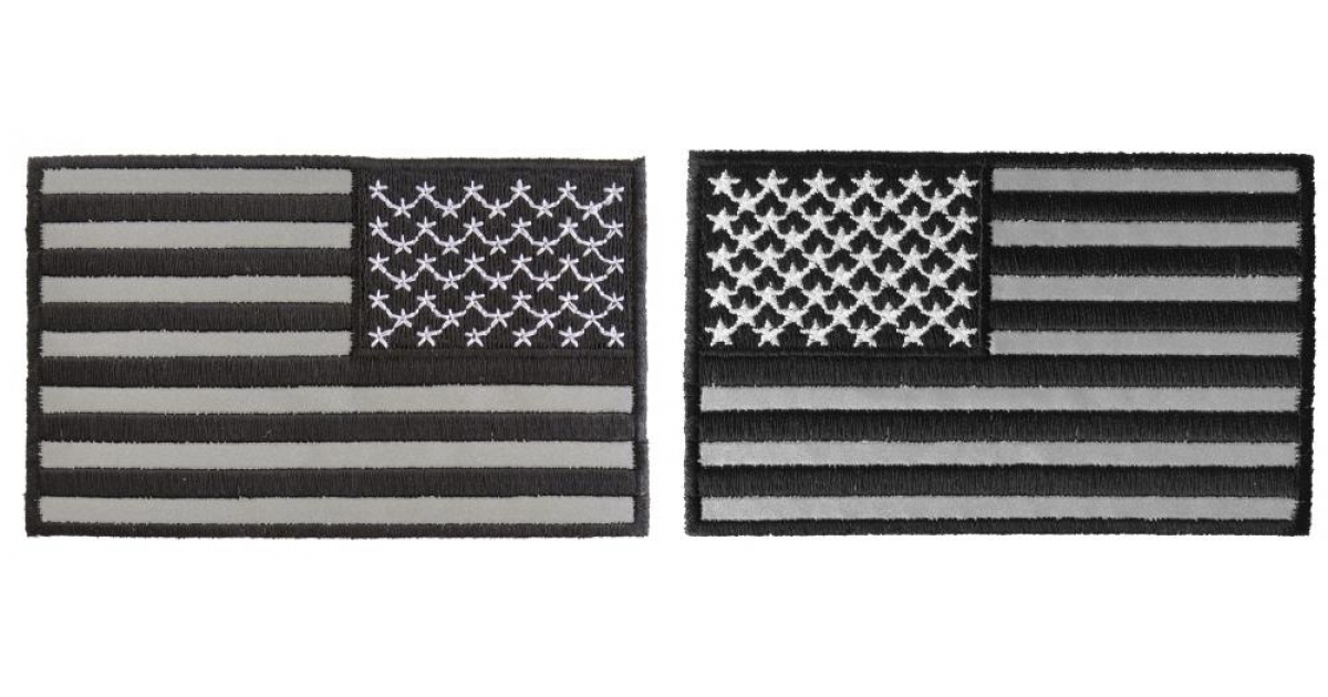 Reflective American Flag Patches 4 Inch Left and Right 2 Piece Set ...