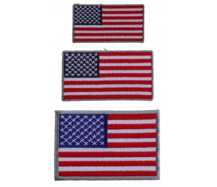 Small US Flag Patches White Border 3 Embroidered American Flags by Ivamis  Patches