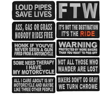 Top 10 Saying Patches for Bikers by Ivamis Patches