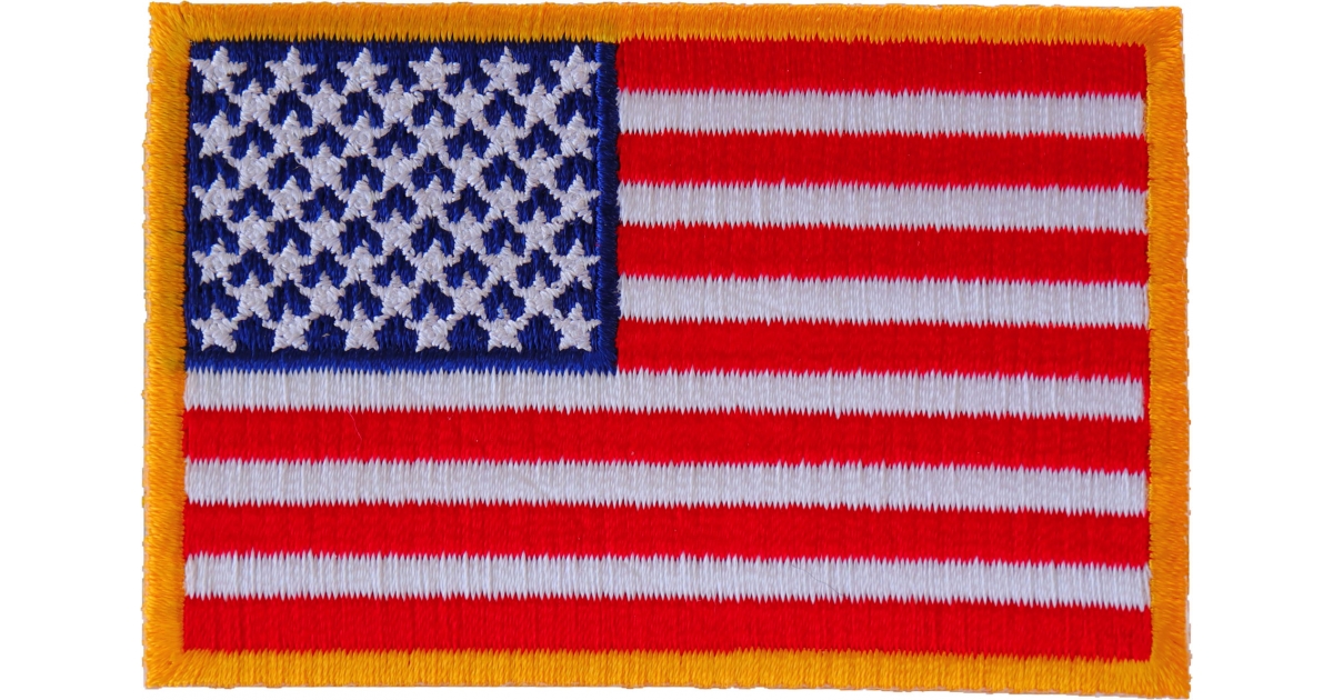 Us Flag Patch Small Yellow Border 3 Inch American Flag Patches