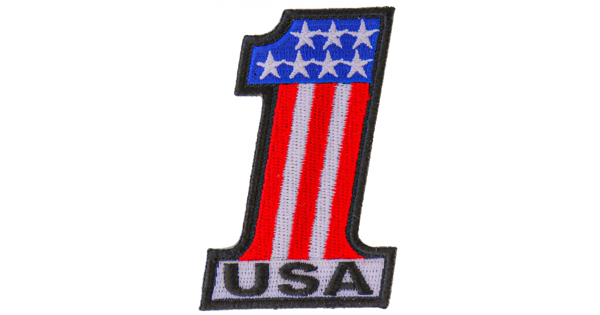 No 1 USA Patriotic Iron On Patch | Embroidered Patches by Ivamis Patches