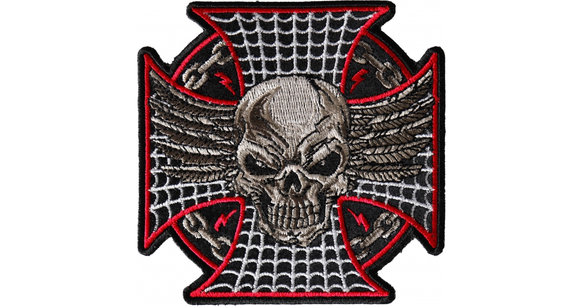 Maltese Skull Patch, Biker Skull Patches By Ivamis Patches