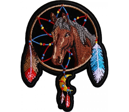 Horse in Dreamcatcher Patch, Large Ladies Back Patches for Jackets