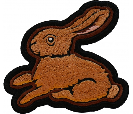 Cute Mean Rabbit on Motorcycle Patch, Biker Vest Patches, Sew or