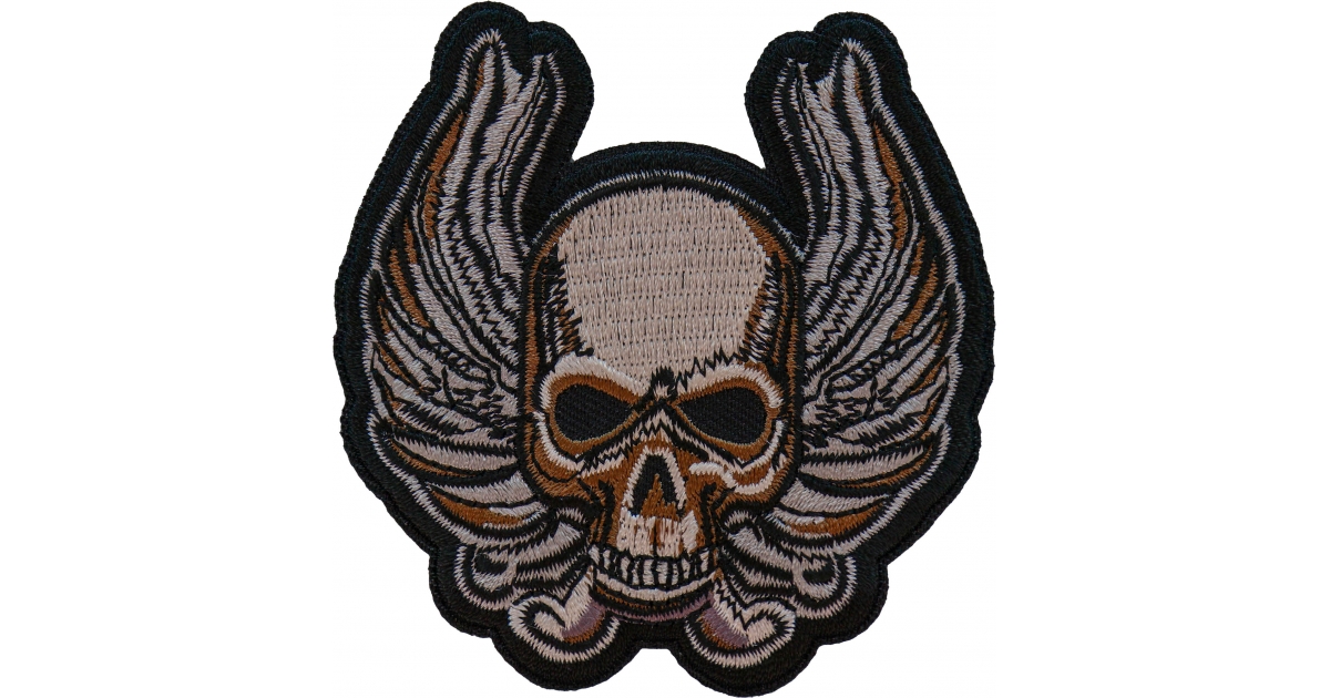 Skull and Wings Patch, Biker Skull Patches by Ivamis Patches