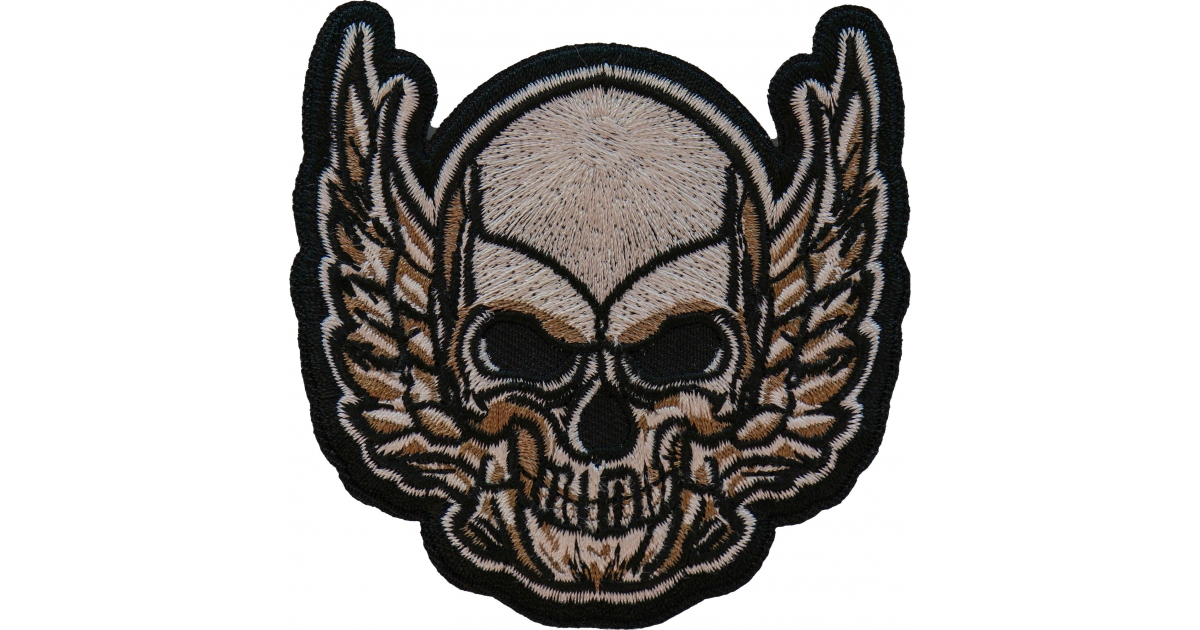 Rising Wing Skull Patch, Biker Skull Patches by Ivamis Patches