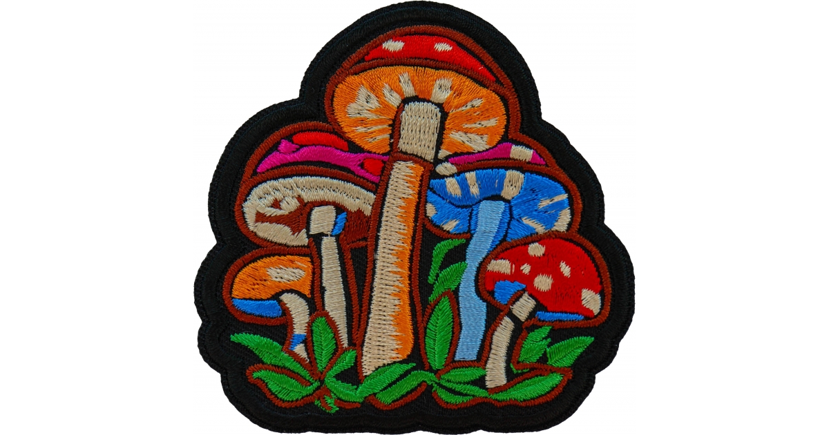 Psychedelic Embroidered Patch Cool Iron on Patch Magic Mushroom Patch  Trippy Circle Patch 