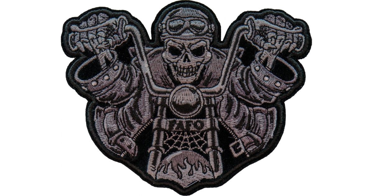 FAFO Skeleton Rider on Motorcycle Patch, Biker Skull Patches by Ivamis  Patches