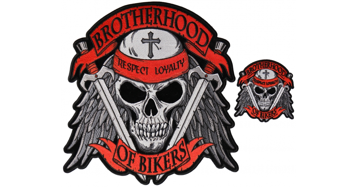 Brotherhood of Bikers Patch, Large Back Patches for Jackets 