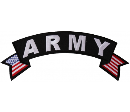 Army Patch, US Flag Large Rocker Patch by Ivamis Patches