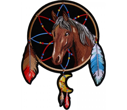 Horse in Dreamcatcher Patch, Large Ladies Back Patches for