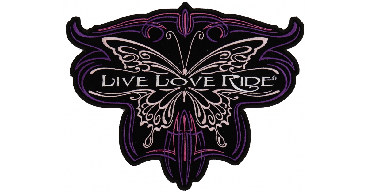 Live Love Ride Butterfly Ladies Back Patch | Biker Patches -TheCheapPlace