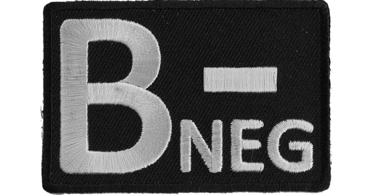 B Negative Blood Type Patch, Iron on Patch, Embroidered by Ivamis