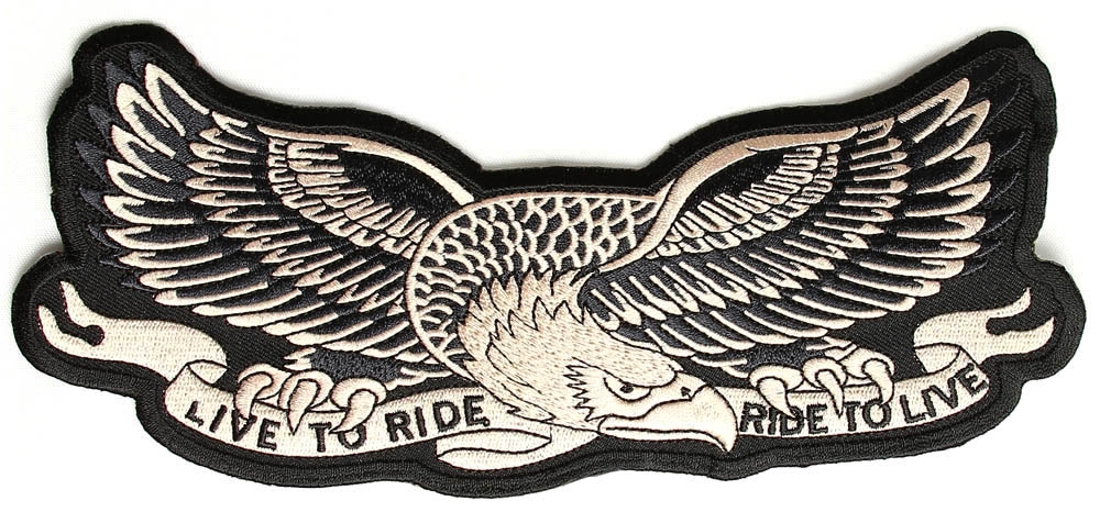 Live To Ride Eagle Patch Large