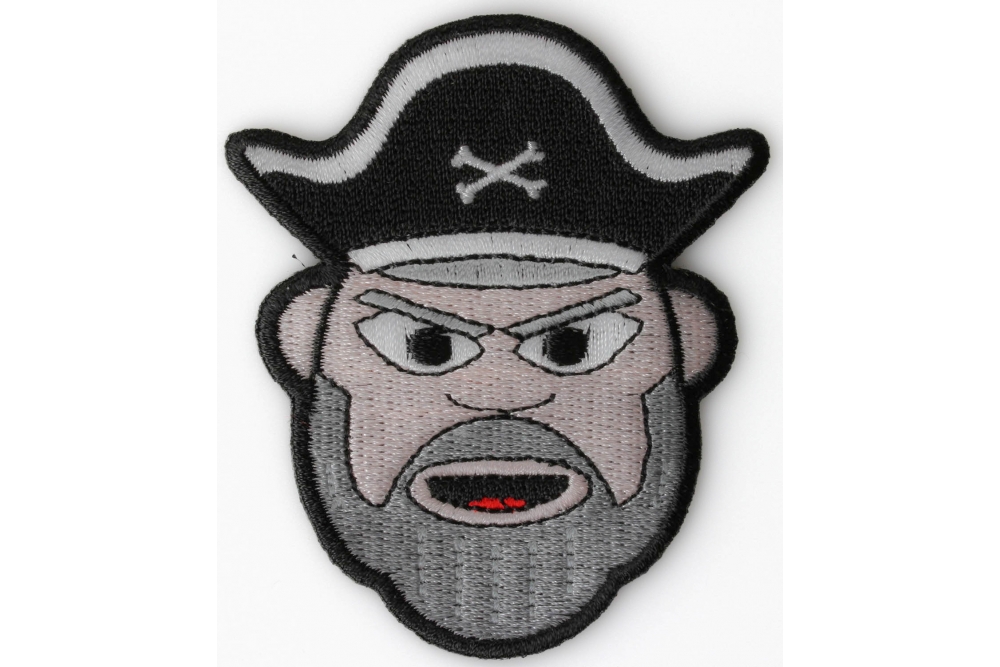 Old Man Bearded Pirate Iron on Patch