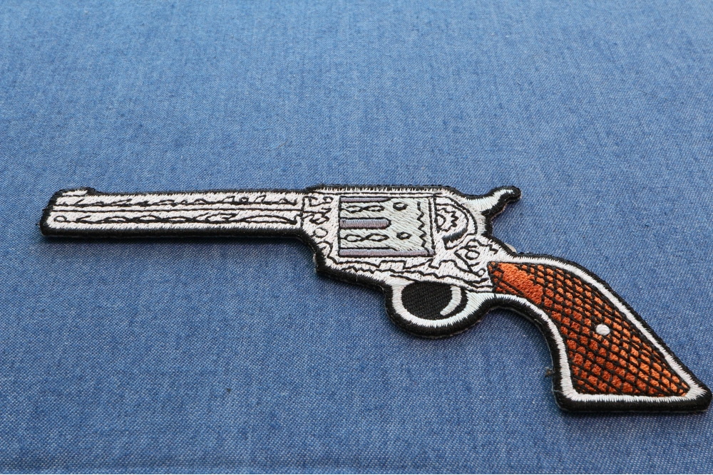 Iron On Pistol Patch - Left | Embroidered Patches by Ivamis Patches