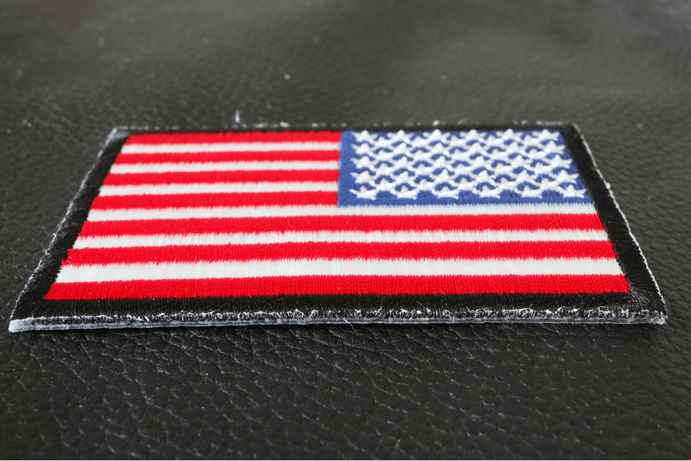 Red Black American Flag Patch