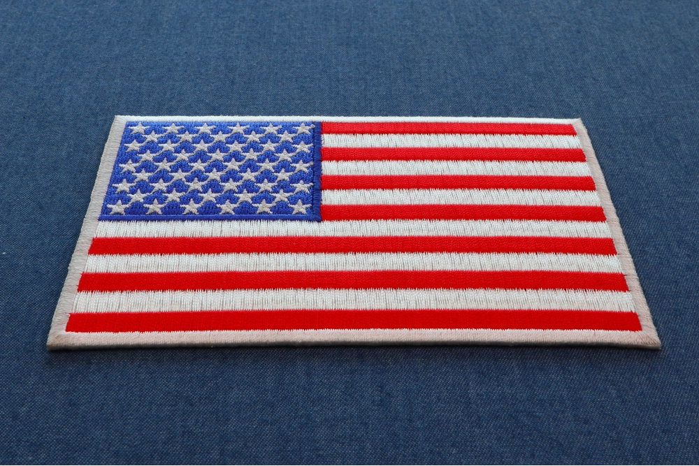 Small US Flag Patches White Border 3 Embroidered American Flags by Ivamis  Patches