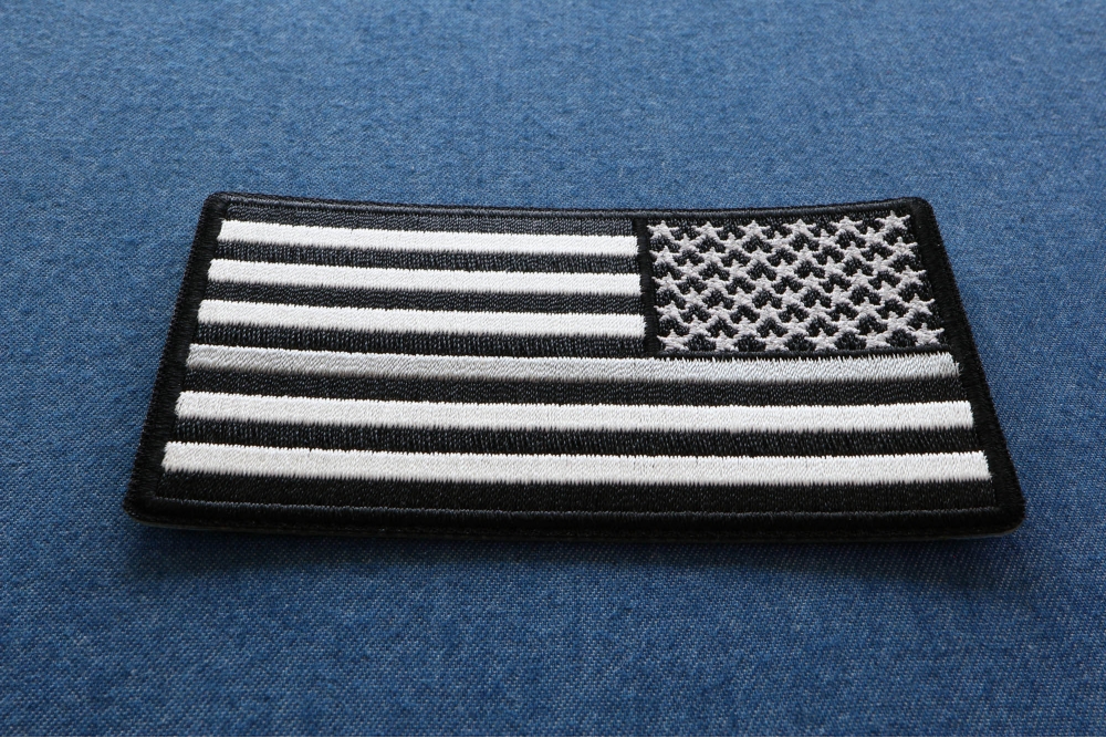 Thin Green Line American Flag Reversed Patch  US Military Veteran Patches  by Ivamis Patches