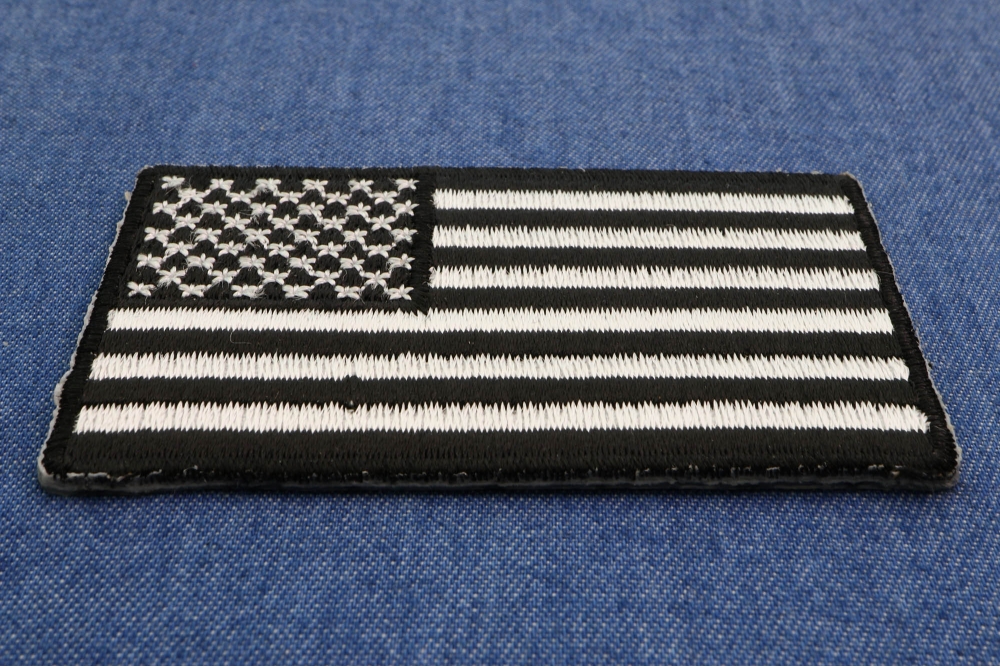 US Flag Patch Black and Gray 2.5 Inch