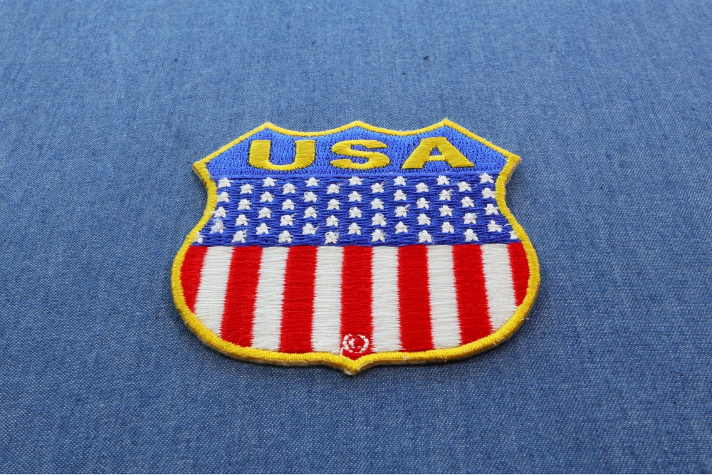 Iron On American Flag Shield Patch | Embroidered Patches by Ivamis Patches