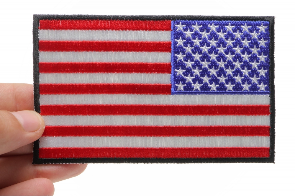 Red Black American Flag Patch
