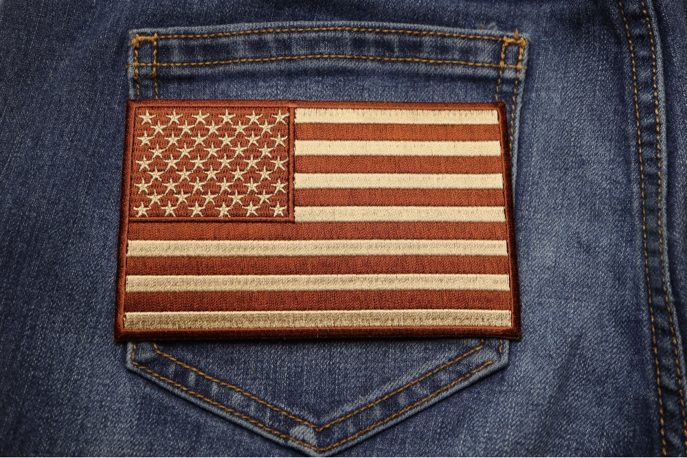 Brown Subdued American Flag Patch by Ivamis Patches