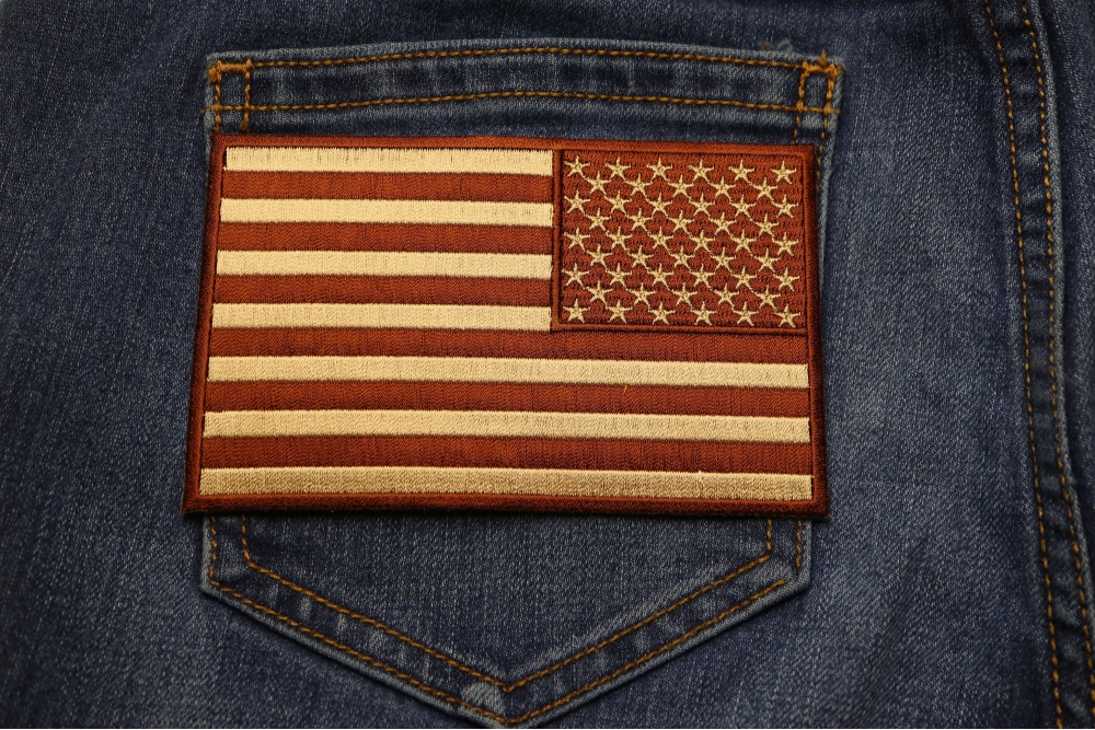 American Flag Black and Reflective 4 inch Patch