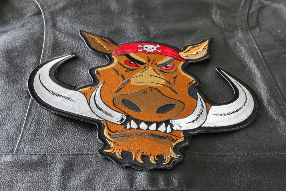 Wild Hog Patch, Large Patches for Back of Motorcycle Jackets and Vests