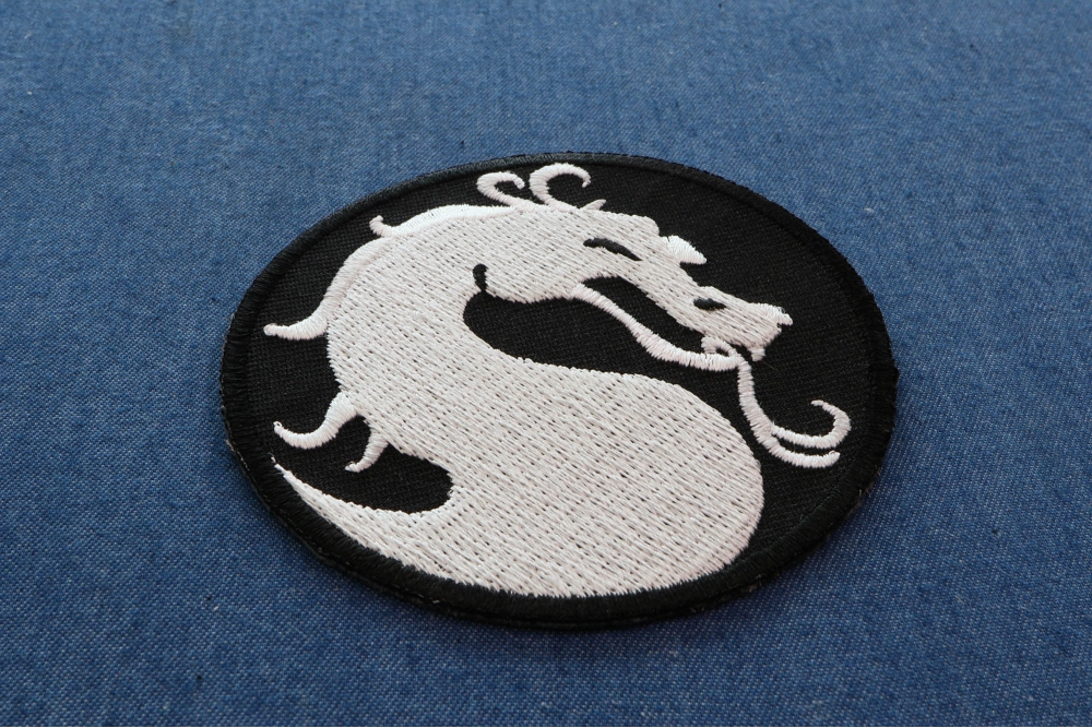 Gray Dragon with Yellow Eyes Small and Large Iron on Patch Set by Ivamis  Patches