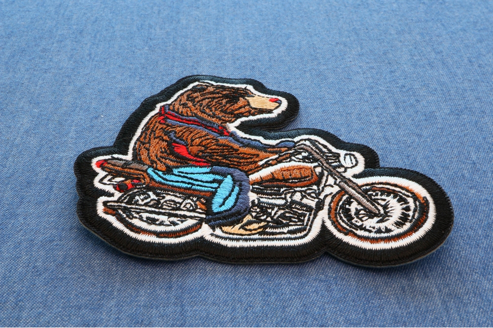 Cute Mean Rabbit on Motorcycle Patch, Biker Vest Patches, Sew or