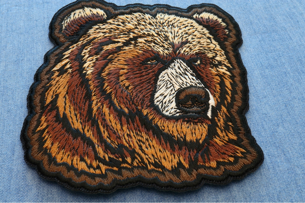 Brown Bear Iron on Patch Small - Iron on Bear Patches by Ivamis Patches