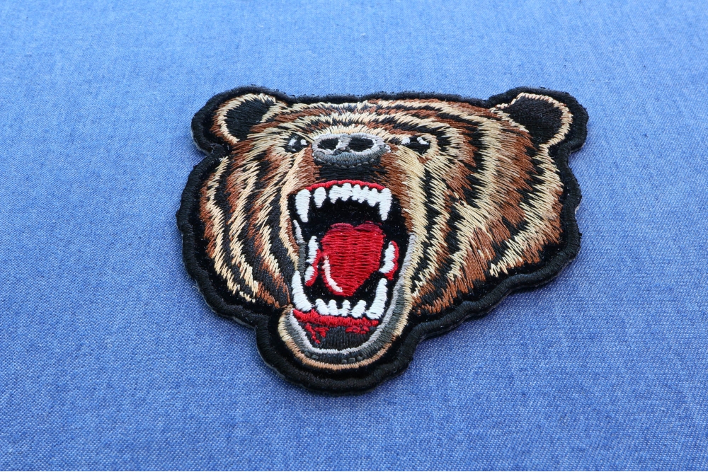 Brown Bear Iron on Patch Small - Iron on Bear Patches by Ivamis Patches