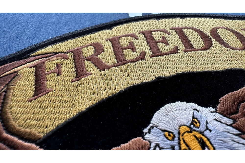 Large Back Patch， Embroidered Patch (Iron-On or Sew-On)， Freedom