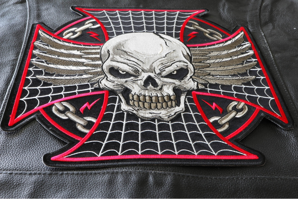 Maltese Skull Patch Large Skull Patches For Biker Jackets By Ivamis