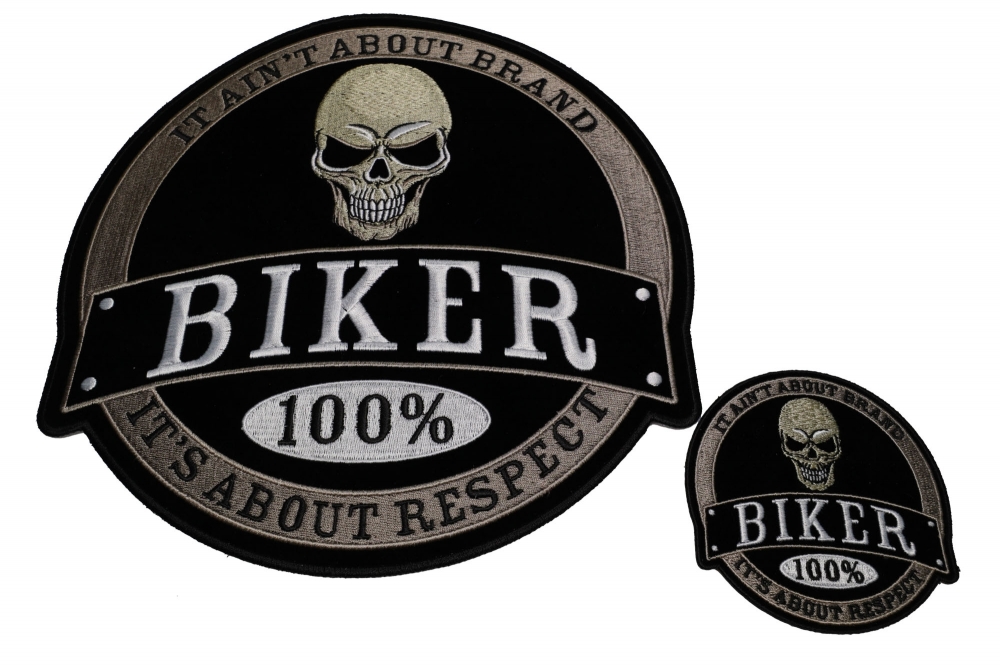 Set of 2 Small and Large Biker Skull Patches by Ivamis Patches