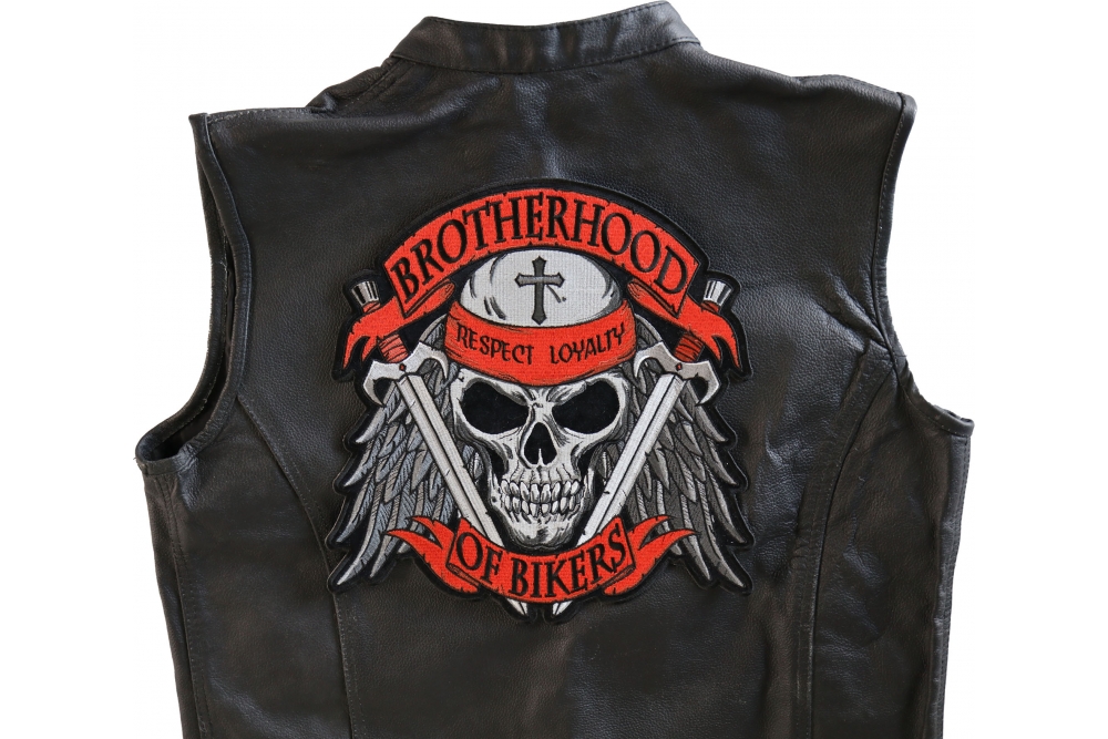 Brotherhood of Bikers with Swords and Feathered Wings - Large Patch for ...