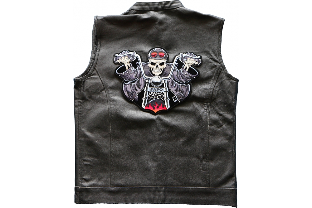 Skeleton Rider FAFO Patch, Large Skull Patches for Biker Jackets by ...