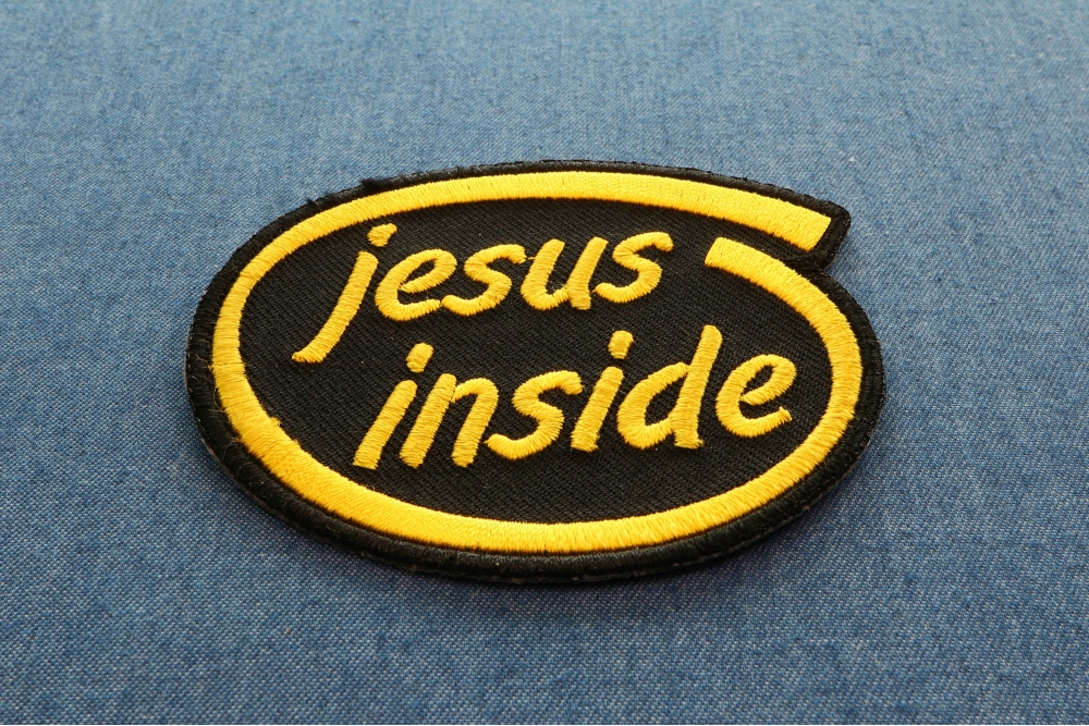 Jesus Inside Embroidered Iron On Christian Patch | Embroidered Patches ...