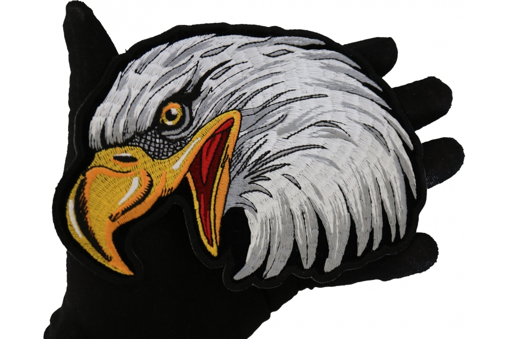 Eagle Head Facing Left Iron on Patch by Ivamis Patches