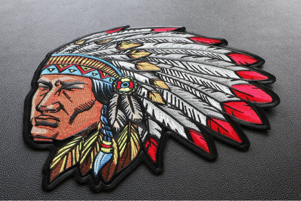 Indian Chief with Headdress - Jacket Patch Large by Ivamis Patches