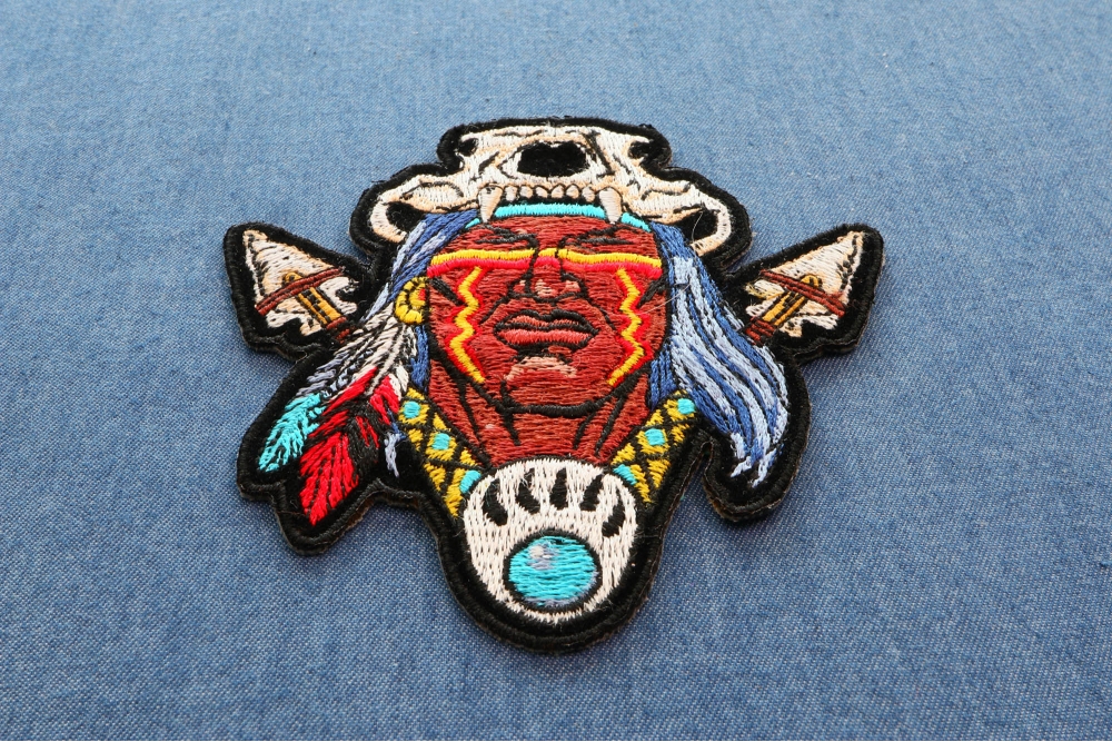 Indian Skull Head Dress Small Patch by Ivamis Patches