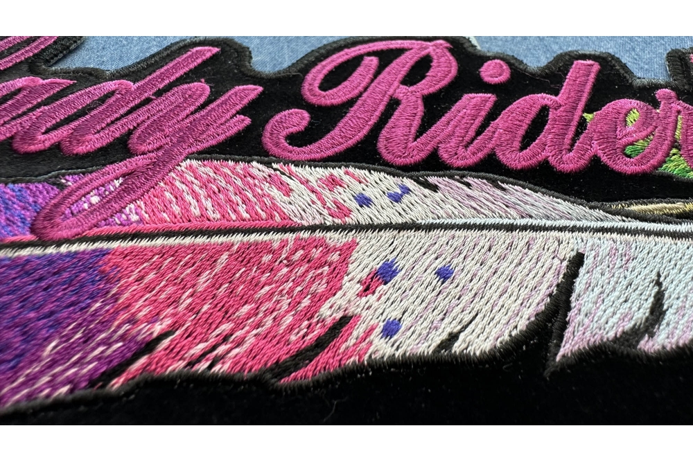  Lady Rider Wings Patch, Large Ladies Back Patches for Jackets
