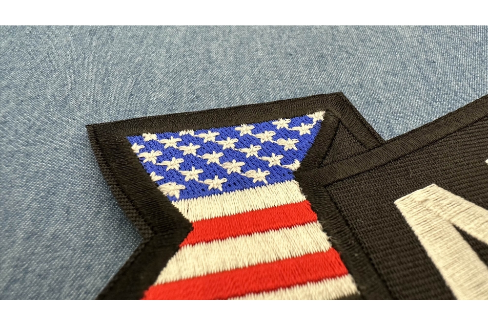 Airborne Large Lower Rocker Embroidered Iron on Patch with Flags